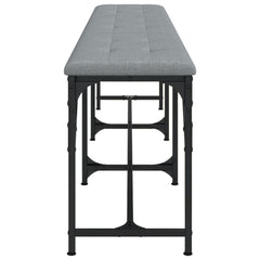 vidaXL Dining Bench Light Grey 186x32x45 cm Steel and Fabric 5