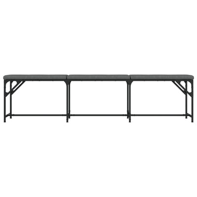 Dining Bench Dark Grey 186x32x45 cm Steel and Fabric