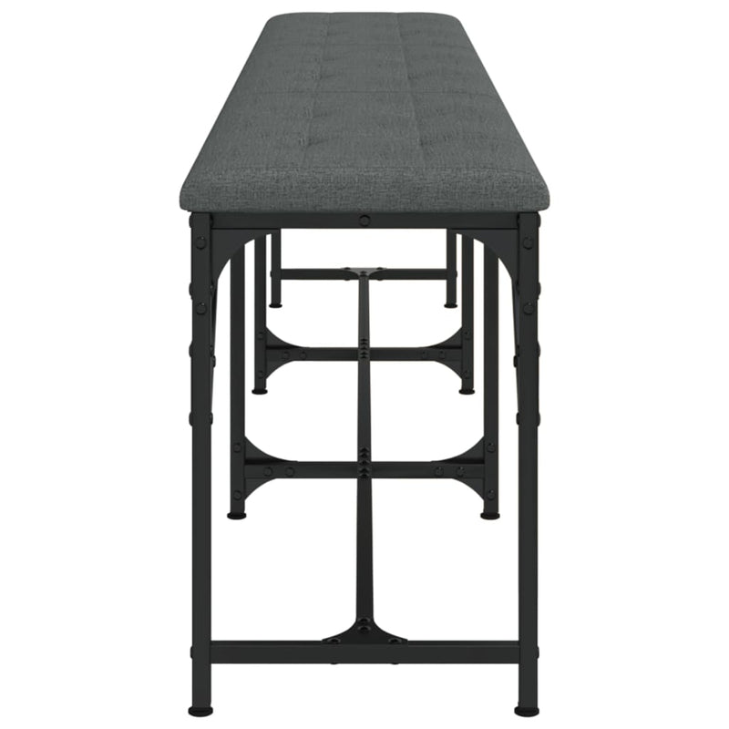 Dining Bench Dark Grey 186x32x45 cm Steel and Fabric