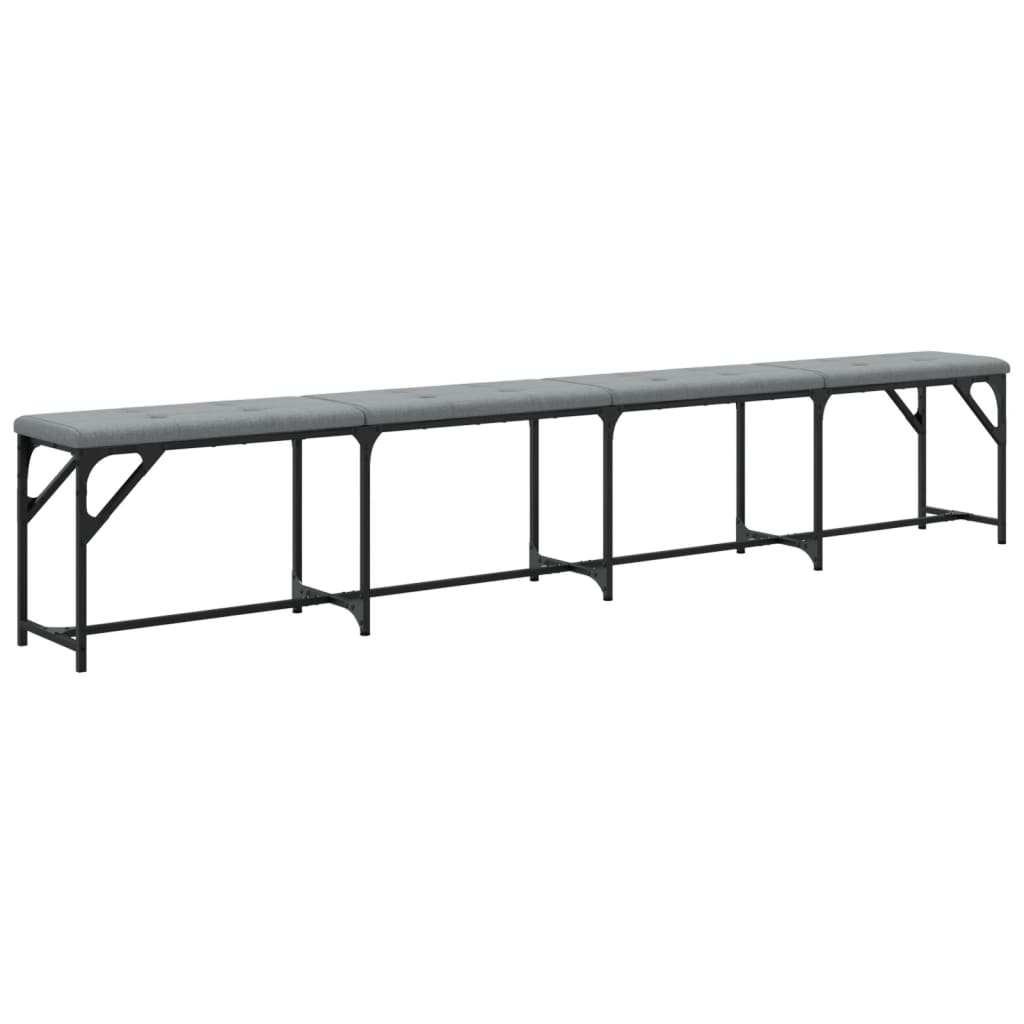 Dining Bench Steel and Fabric Light grey 248 x 32 x 45 cm