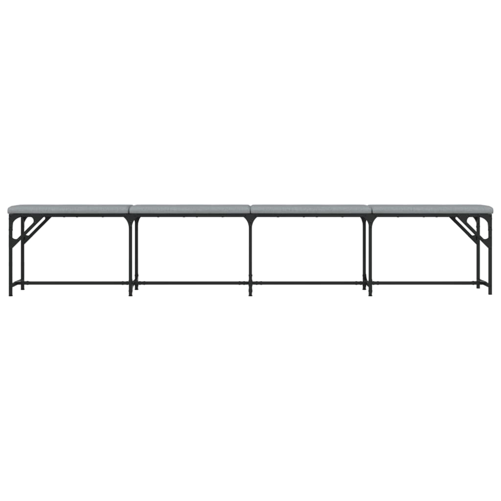 vidaXL Dining Bench Light Grey 248x32x45 cm Steel and Fabric 4
