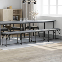 vidaXL Dining Bench Light Grey 248x32x45 cm Steel and Fabric 1