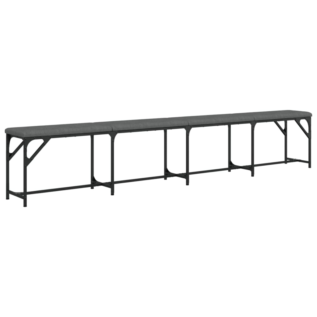 vidaXL Dining Bench Dark Grey 248x32x45 cm Steel and Fabric 2