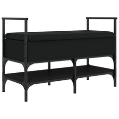 vidaXL Shoe Bench Black 85.5x42x57.5 cm Engineered Wood 2