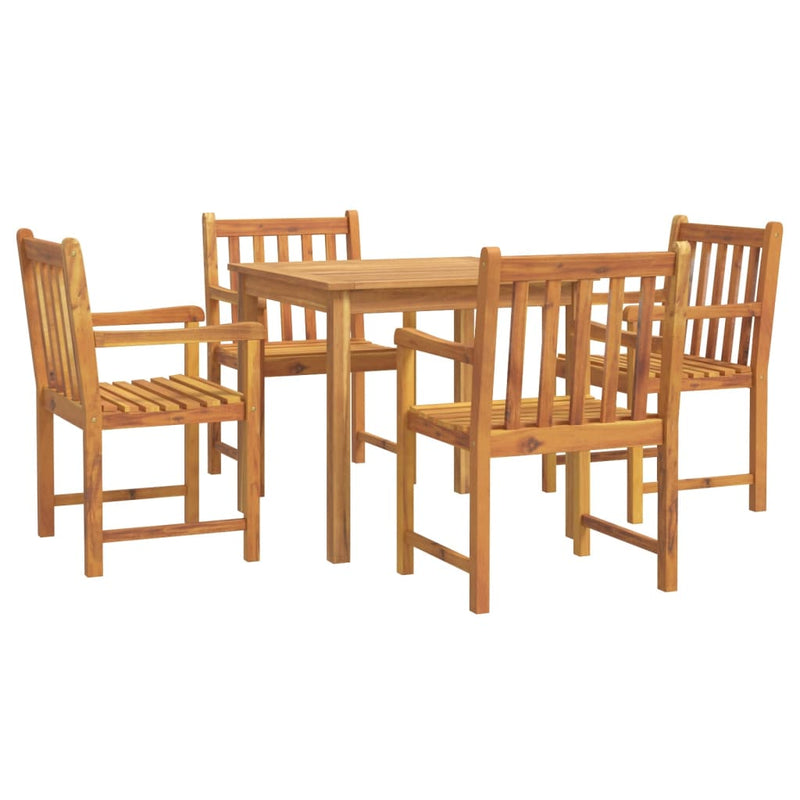 5 Piece Garden Dining Set Solid Wood Acacia