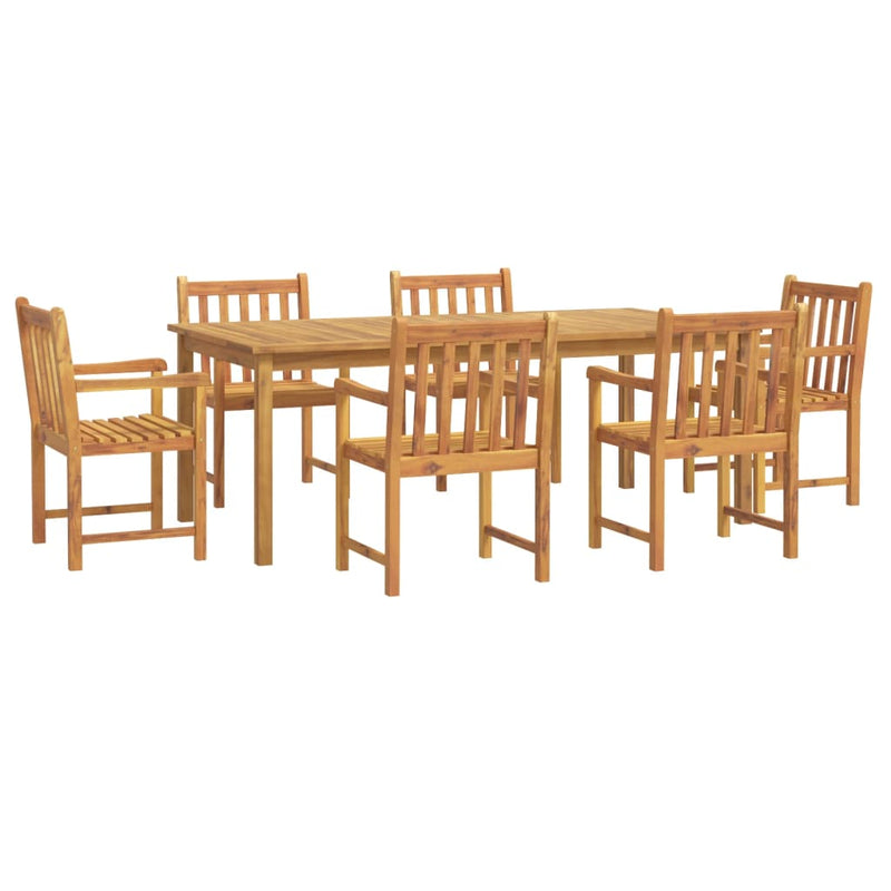 7 Piece Garden Dining Set Solid Wood Acacia