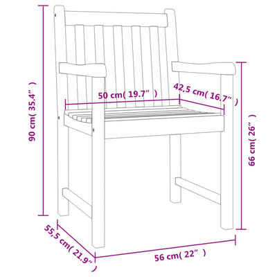 7 Piece Garden Dining Set Solid Wood Acacia