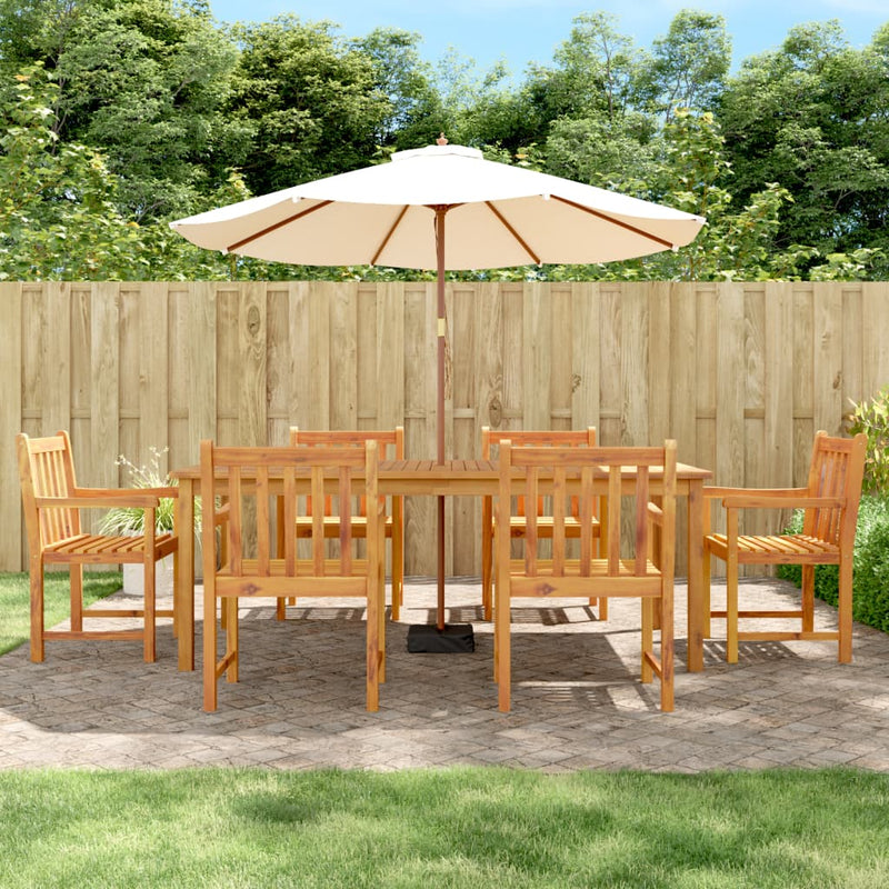 7 Piece Garden Dining Set Solid Wood Acacia