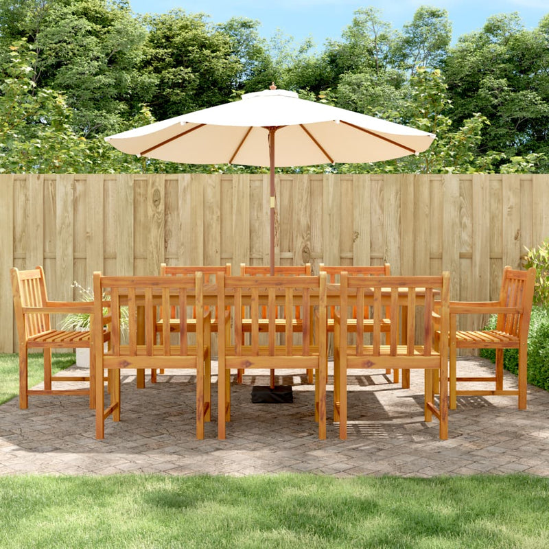 9 Piece Garden Dining Set Solid Wood Acacia