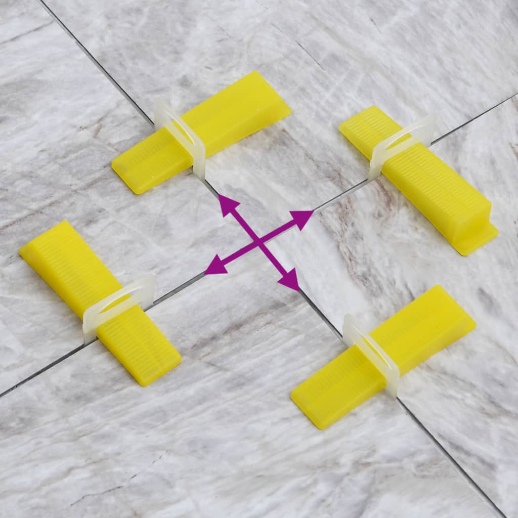 vidaXL Tile Levelling System 500 Wedges 2500 Clips 1 mm 3
