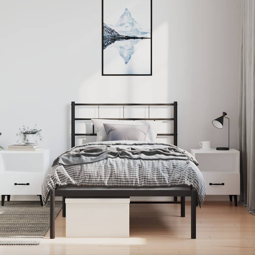 vidaXL Metal Bed Frame | Black | Steel | 100x190 cm | Metal Bed Frame 4