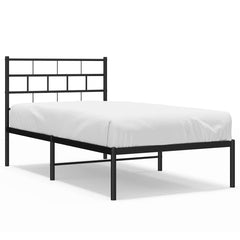 vidaXL Metal Bed Frame | Black | Powder-Coated Steel | Single | Single Bed Frame 2
