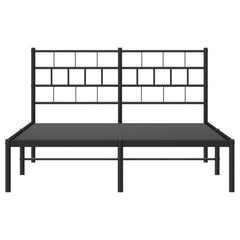 vidaXL Metal Bed Frame without Mattress with Headboard Black 120x200cm 5