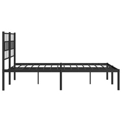 vidaXL Metal Bed Frame without Mattress with Headboard Black 120x200cm 6
