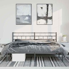 vidaXL Metal Bed Frame | Black | Powder-Coated Steel | Double | Metal Bed Frame 4