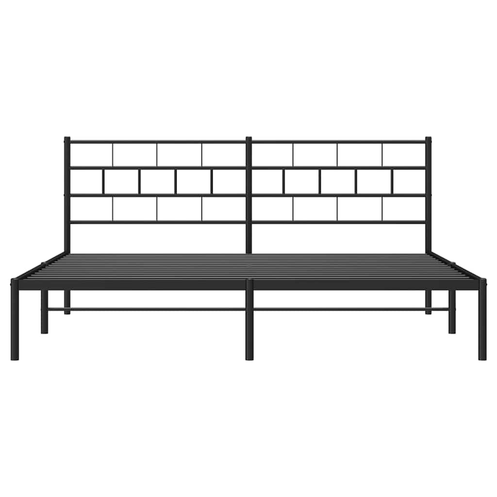 vidaXL Metal Bed Frame | Black | Powder-Coated Steel | Double | Metal Bed Frame 6