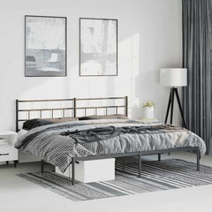 vidaXL Metal Bed Frame | Black | Powder-Coated Steel | Double | Metal Bed Frame 1