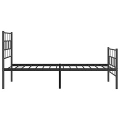 vidaXL Metal Bed Frame without Mattress with Footboard Black 90x200cm 6