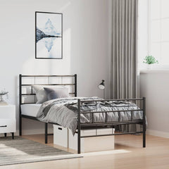 vidaXL Metal Bed Frame | Black | Steel | Single | Stylish Bedroom Furniture 1