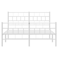 vidaXL Metal Bed Frame | White | Powder-Coated Steel | 135x190 cm | Bed Frame 6