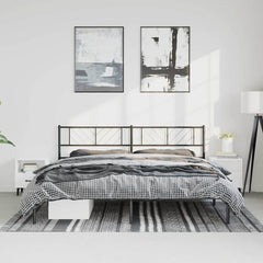 vidaXL Metal Bed Frame without Mattress with Headboard Black 183x213cm 1