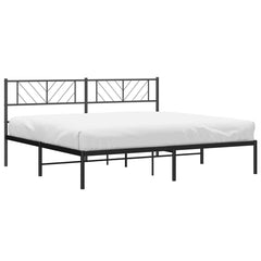 vidaXL Metal Bed Frame without Mattress with Headboard Black 193x203cm 4