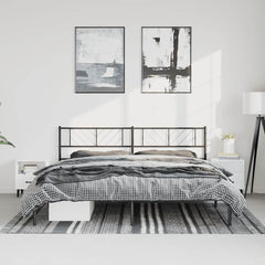 vidaXL Metal Bed Frame without Mattress with Headboard Black 193x203cm 1