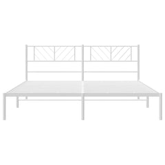 vidaXL Metal Bed Frame without Mattress with Headboard White 183x213cm 6