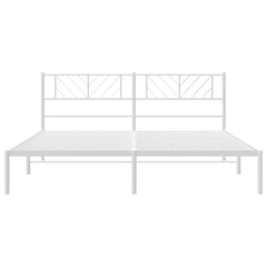vidaXL Metal Bed Frame without Mattress with Headboard White 193x203cm 6