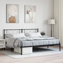 vidaXL Metal Bed Frame without Mattress With headboard Black