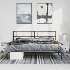 vidaXL Metal Bed Frame without Mattress with Headboard Black 183x213cm 3