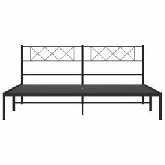 vidaXL Metal Bed Frame without Mattress with Headboard Black 193x203cm 5