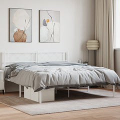 vidaXL Metal Bed Frame without Mattress With headboard White