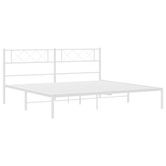 vidaXL Metal Bed Frame without Mattress with Headboard White 183x213cm 5