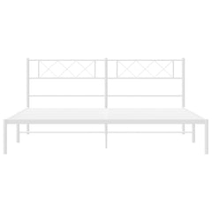 vidaXL Metal Bed Frame without Mattress with Headboard White 183x213cm 6