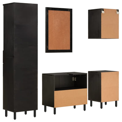 5 Piece Bathroom Cabinet Set Solid Wood Mango