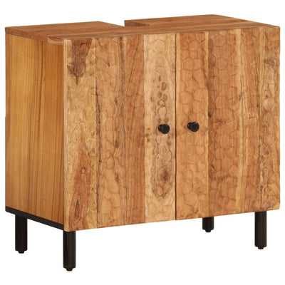 5 Piece Bathroom Cabinet Set Solid Wood Acacia