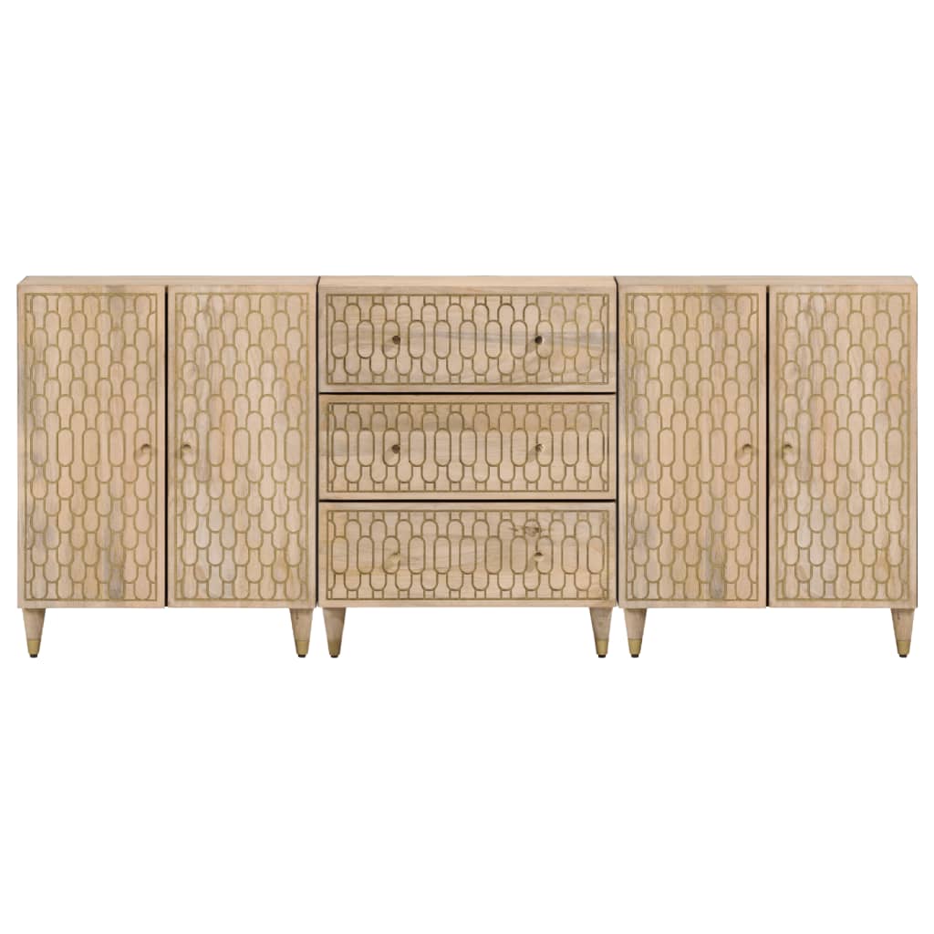 vidaXL Side Cabinets 3 pcs 60x33x75 cm Solid Wood Mango 3
