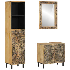 vidaXL 3 Piece Bathroom Furniture Set Solid Wood Mango 1