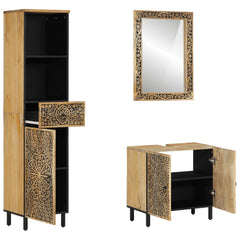 vidaXL 3 Piece Bathroom Furniture Set Solid Wood Mango 2
