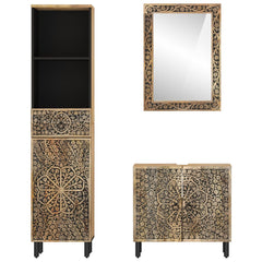 vidaXL 3 Piece Bathroom Furniture Set Solid Wood Mango 3