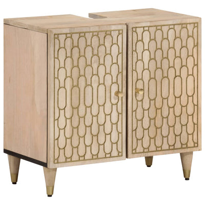 2 Piece Bathroom Furniture Set Solid Wood Mango