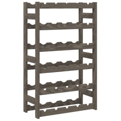 vidaXL Wine Rack for 30 Bottles Grey Solid Wood Pine 2