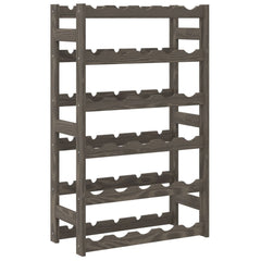 vidaXL Wine Rack for 30 Bottles Grey Solid Wood Pine 5
