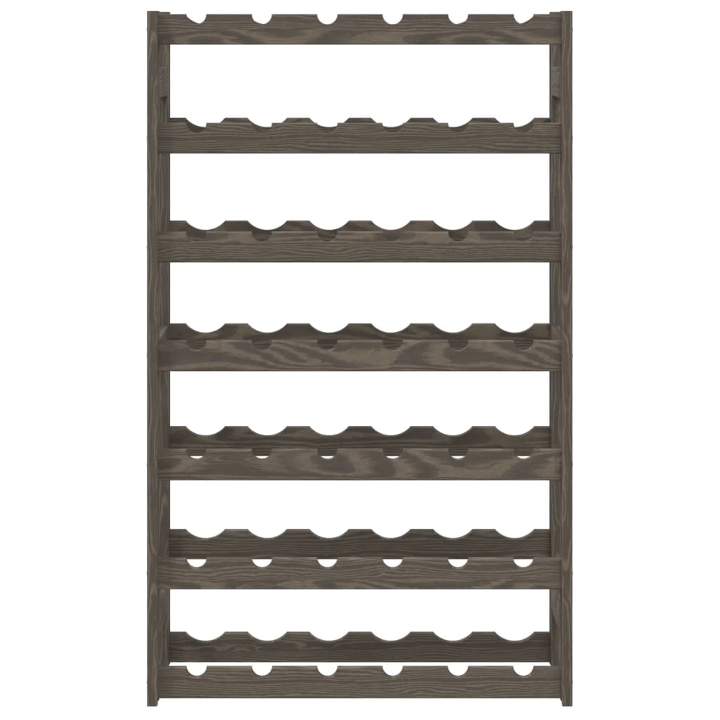 vidaXL Wine Rack for 42 Bottles Grey Solid Wood Pine 3