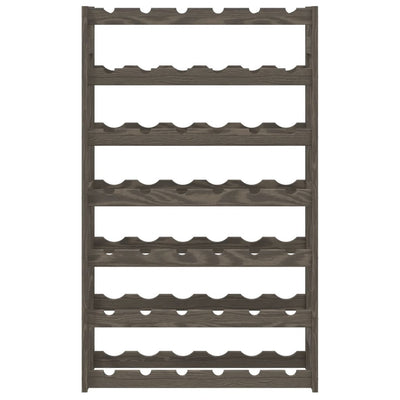 Wine Rack for 42 Bottles Grey Solid Wood Pine