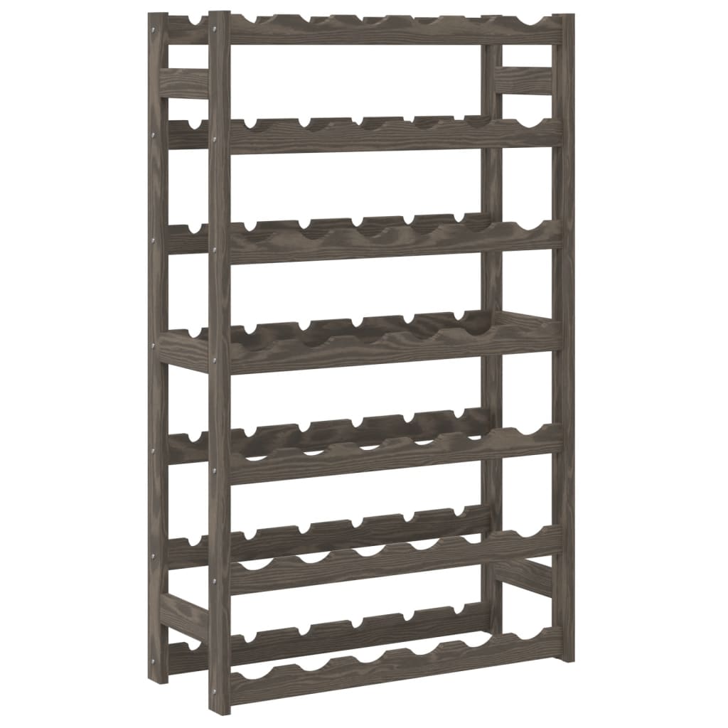 vidaXL Wine Rack for 42 Bottles Grey Solid Wood Pine 5