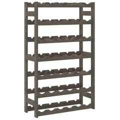 vidaXL Wine Rack for 42 Bottles Grey Solid Wood Pine 5
