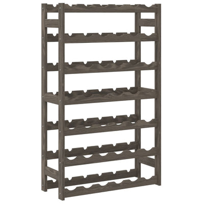 Wine Rack for 42 Bottles Grey Solid Wood Pine