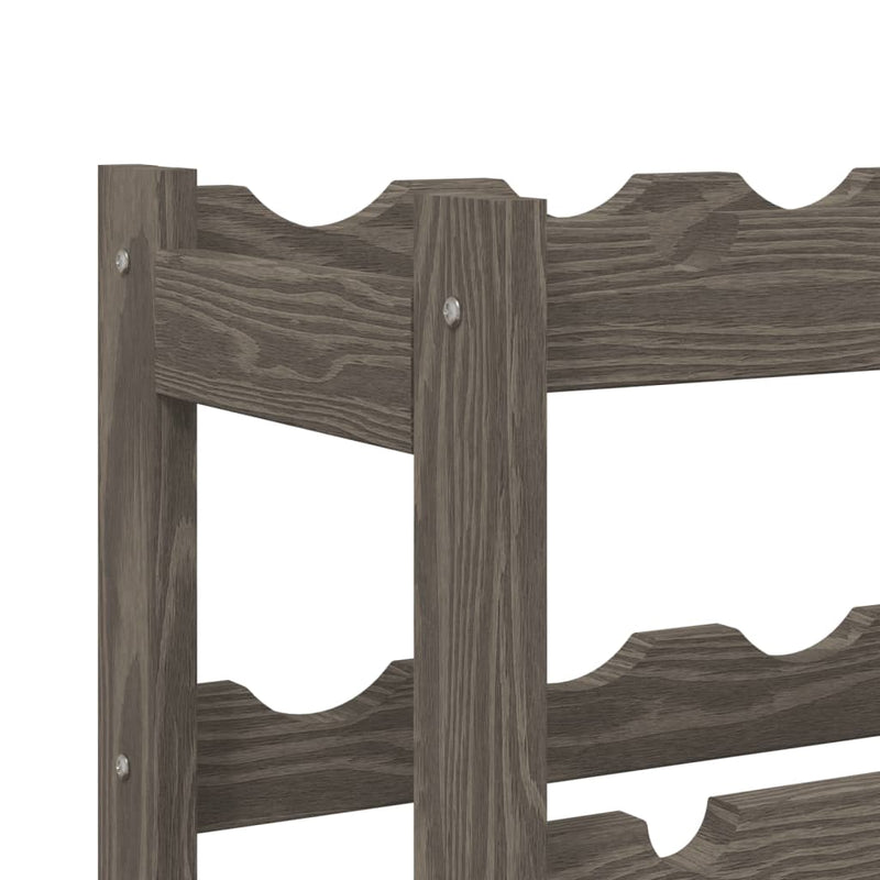 Wine Rack for 42 Bottles Grey Solid Wood Pine